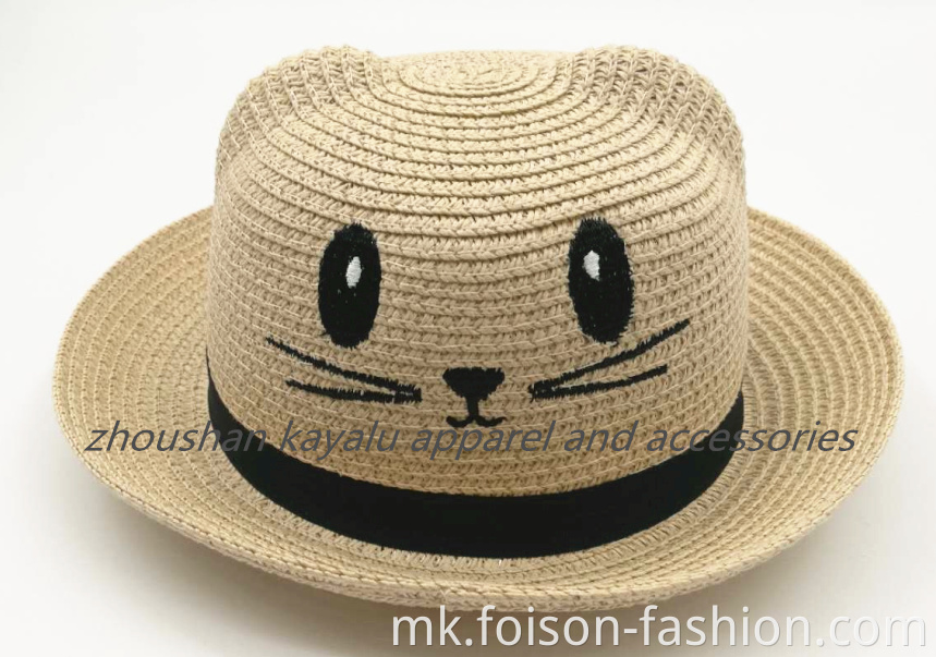 Жешко продаваат деца ново животно со сламена шапка Шапка на плажа1 Hot Sell Kids New Animal With A Straw Hat Beach Hat1